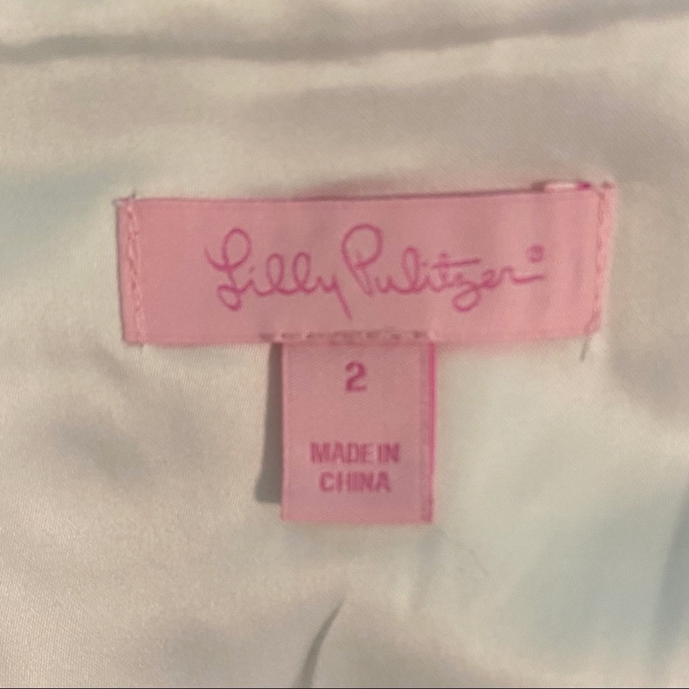 LILY PULITZER One Shoulder White Eyelet Sheath Dress 2 Cocktail Wedding Crochet - Picture 10 of 13